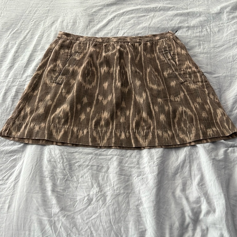 Dylan Brown Printed 100% Cotton Mini Skirt w/ Front Pockets